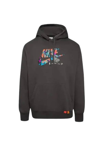 Men's So Pack 2 Logo Print Hoodie Dark Grey - NIKE - BALAAN 1