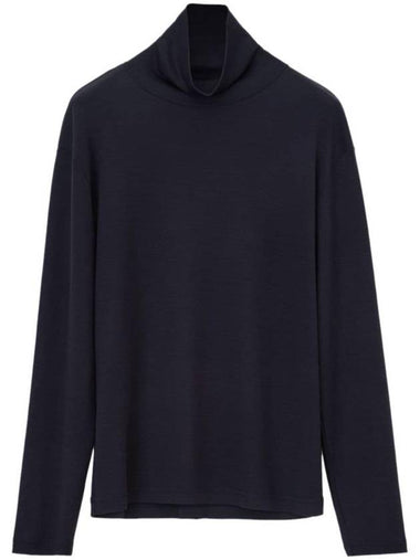 Cotton Long Sleeve Turtleneck Black - LEMAIRE - BALAAN 1