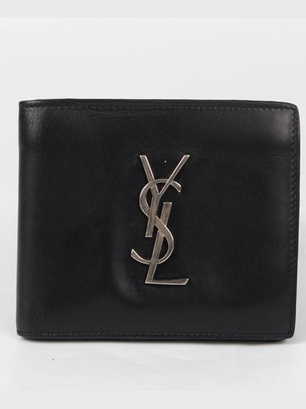 YSL silver monogram bi fold wallet OS - SAINT LAURENT - BALAAN 1