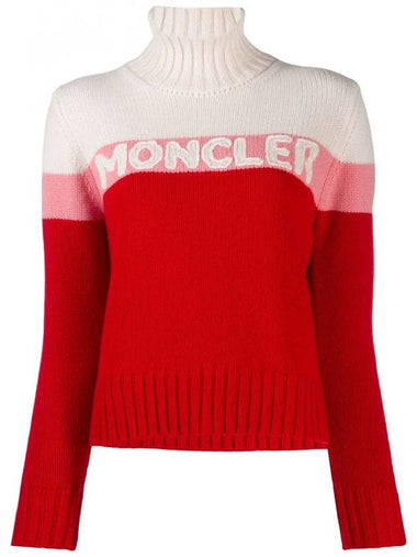 Women's Logo Turtleneck Red - MONCLER - BALAAN 1