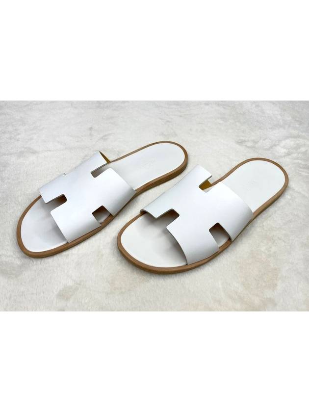 Izmir Leather Slippers Blanc - HERMES - BALAAN 5