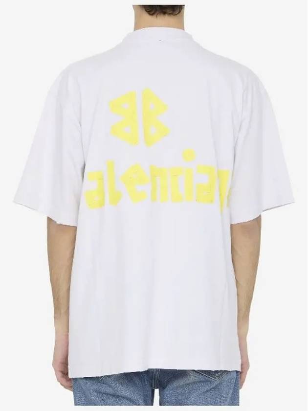 Tape Type Logo Medium Fit Short Sleeve T-Shirt White - BALENCIAGA - BALAAN 6