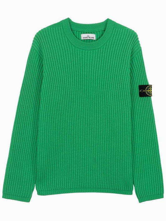 Wappen Patch Green Ribbed Knit 7515517C2 V0050 - STONE ISLAND - BALAAN 1