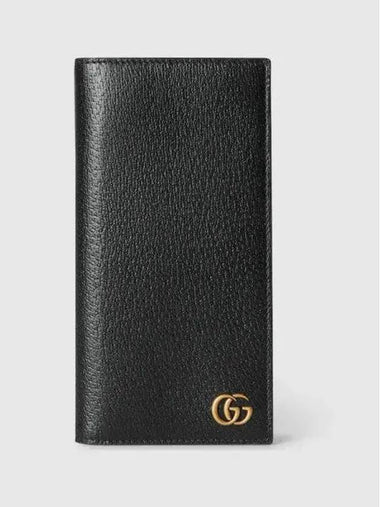 GG Marmont Leather Long Wallet Black - GUCCI - BALAAN 1