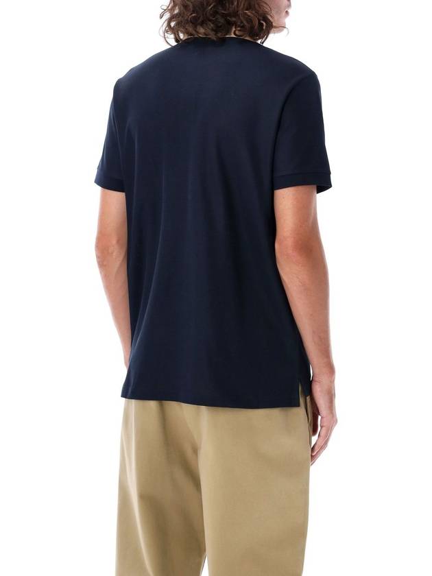 Check Collar Cotton Polo Shirt Navy - BURBERRY - BALAAN 3