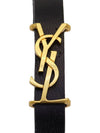 Monogram Logo Leather Bracelet Black - SAINT LAURENT - BALAAN 7