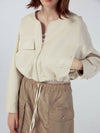 Round Neck Color Blocking Zip-up Jacket Cream - REAL ME ANOTHER ME - BALAAN 8