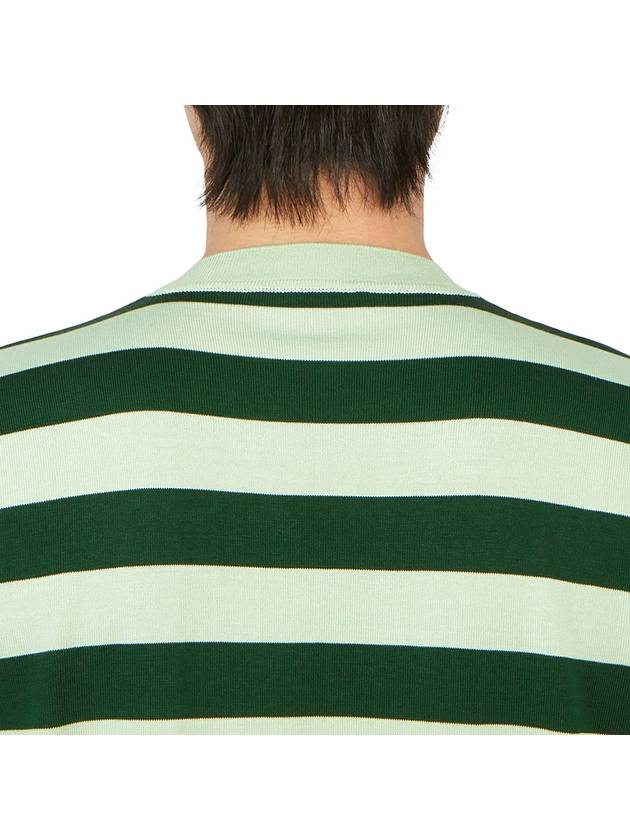 Crewneck Silk Cotton Knit Top Green Emerald - PRADA - BALAAN 8