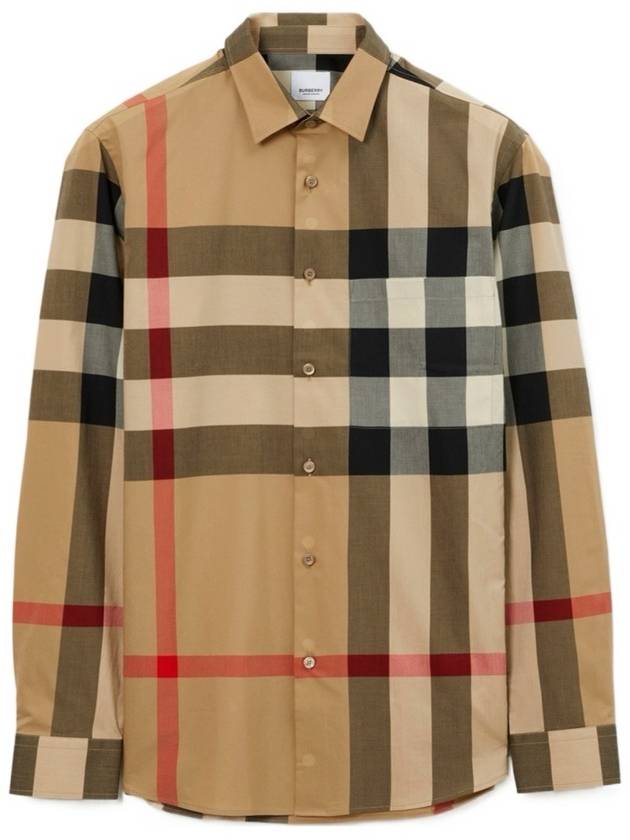 Check Cotton Long Sleeve Shirt Archive Beige - BURBERRY - BALAAN 4