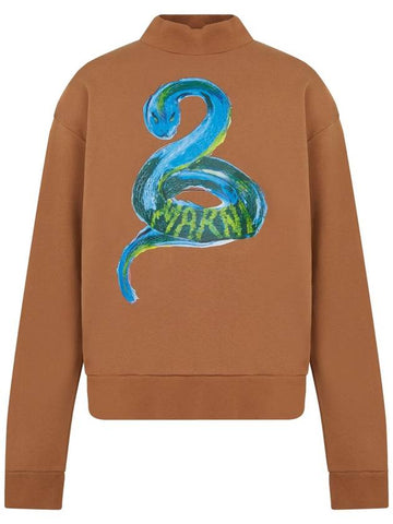 Piton Logo Brushed Organic Sweatshirt - MARNI - BALAAN 1