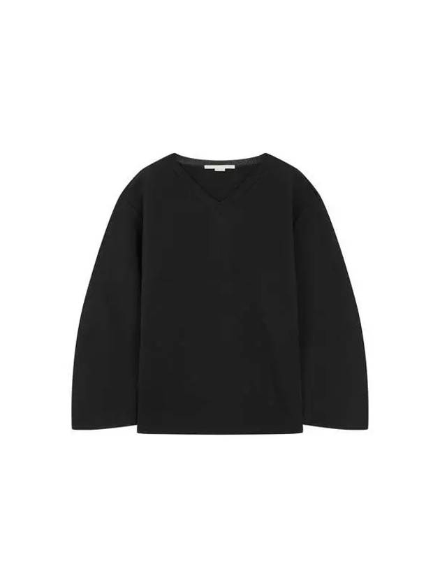 Compact Vneck easy knit black 270068 - STELLA MCCARTNEY - BALAAN 1