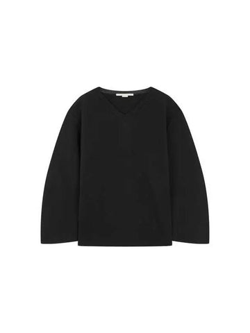 Compact Vneck easy knit black 270068 - STELLA MCCARTNEY - BALAAN 1