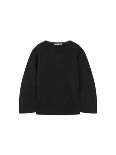 Compact Vneck easy knit black 270068 - STELLA MCCARTNEY - BALAAN 1