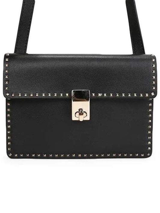 Rockstud Square Cross Bag Black - VALENTINO - BALAAN 1