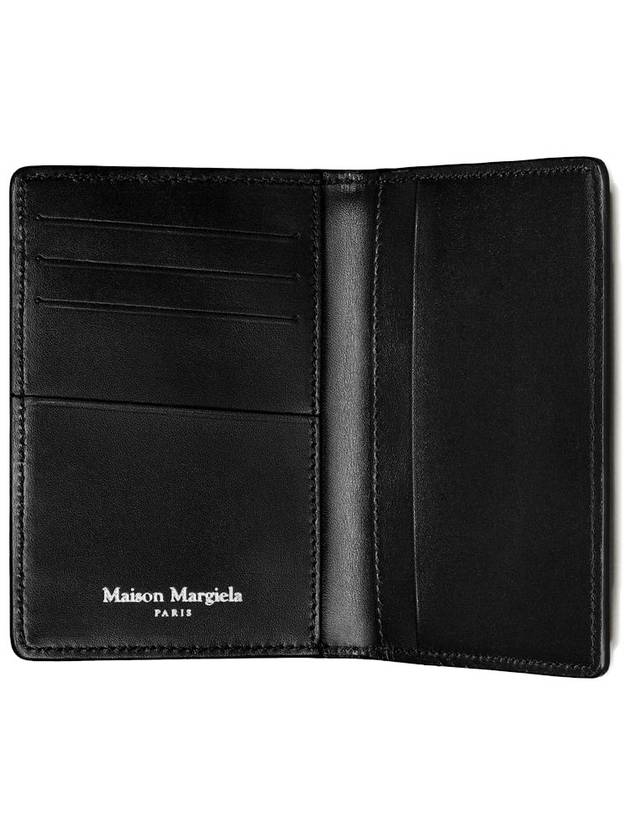 Stitched Bi-Fold Leather Card Wallet Black - MAISON MARGIELA - BALAAN 6