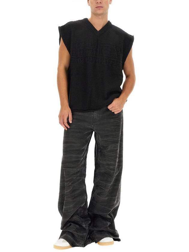 Number V Neck Knit Vest Black - MAISON MARGIELA - BALAAN 3