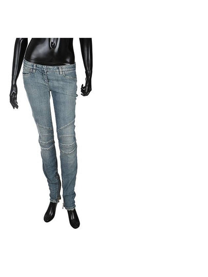 Women’s Biker Skinny Jeans Blue Washing - BALMAIN - BALAAN 2