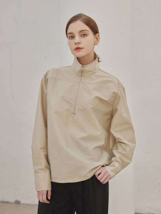 Leblanc half zip up shirtsBEIGE - ARIFF - BALAAN 1