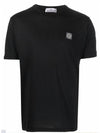 Men's Logo Short Sleeve T-Shirt Black - STONE ISLAND - BALAAN 2