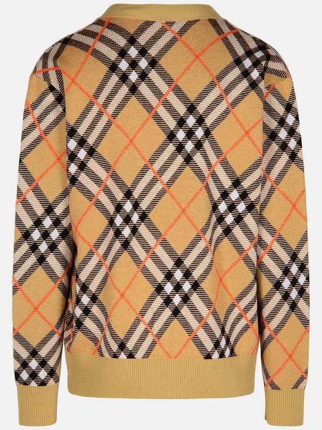 Check Wool Mohair Blend Cardigan Sand - BURBERRY - BALAAN 3