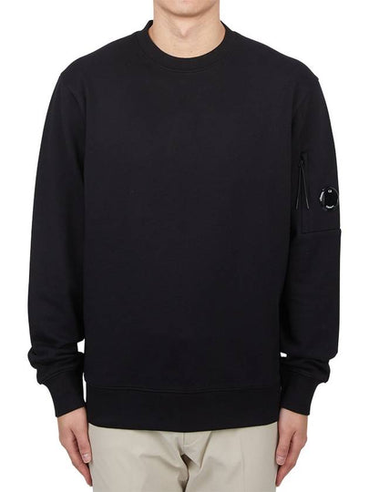 Diagonal Raised Fleece Lens Sweatshirt Black - CP COMPANY - BALAAN 2