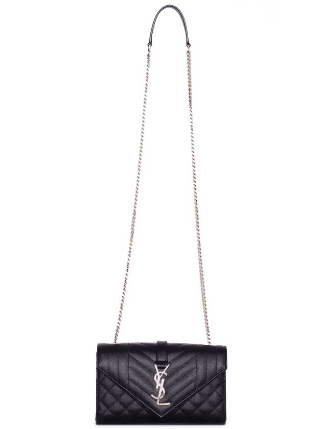 Quilted Envelope Small Shoulder Bag Black - SAINT LAURENT - BALAAN 7