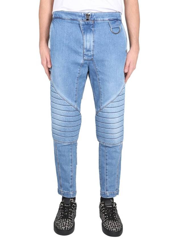 Denim Straight Pants AH1MH165 DC996FF BLUE - BALMAIN - BALAAN 2