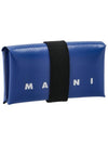 White Logo Banded Coin Card Wallet Blue - MARNI - BALAAN.