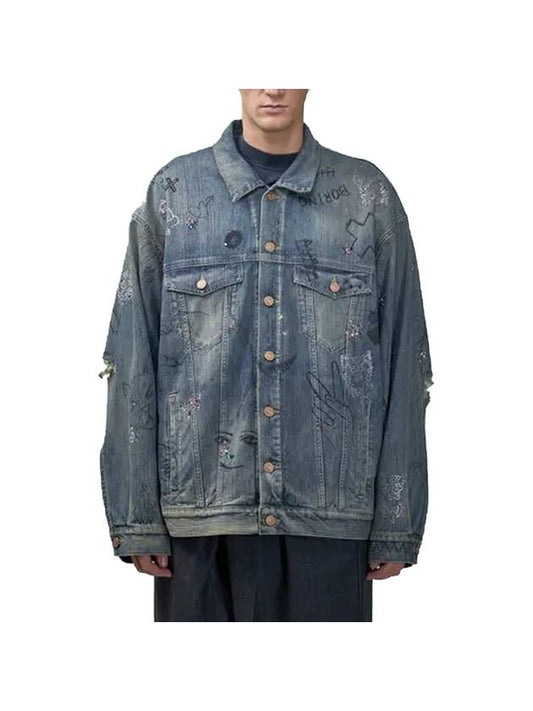 graffiti denim jacket - BALENCIAGA - BALAAN 1