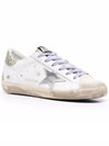 Superstar Glitter Tab Leather Low Top Sneakers Silver White - GOLDEN GOOSE - BALAAN 2