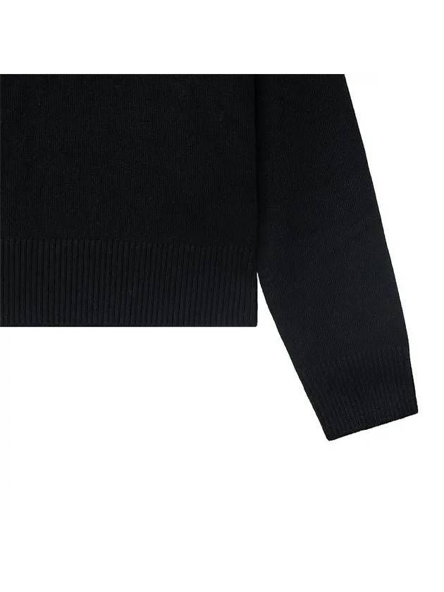 Heart Logo Wool Knit Top Black - AMI - BALAAN 5