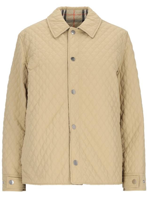 Check Reversible Quilted Jacket Beige - BURBERRY - BALAAN 2