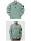 High Neck Half Button Lambswool Knit Top Sage Green - STONE ISLAND - BALAAN 6