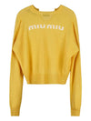 Logo Cashmere Knit Top Yellow - MIU MIU - BALAAN 4