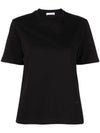 Logo Crew Neck Short Sleeve T-Shirt Black - SALVATORE FERRAGAMO - BALAAN 1