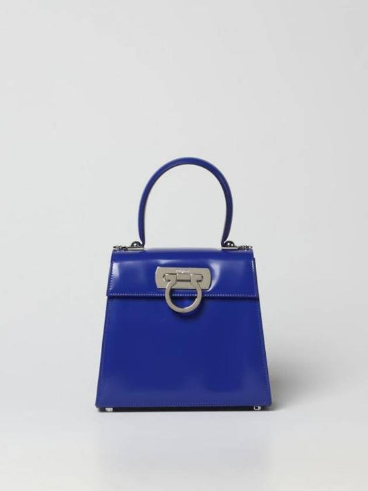 Iconic Top Handle Small Tote Bag Royal Blue - SALVATORE FERRAGAMO - BALAAN 1