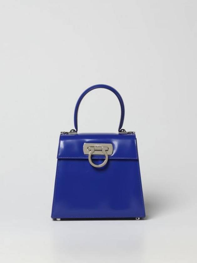 Iconic Top Handle Small Tote Bag Royal Blue - SALVATORE FERRAGAMO - BALAAN 1