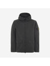 Batavia Garment Dyed Nylon Cotton Hooded Jacket Dark Grey - STONE ISLAND - BALAAN 1