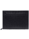 Intrecciato Document Clutch Bag Black - BOTTEGA VENETA - BALAAN 3