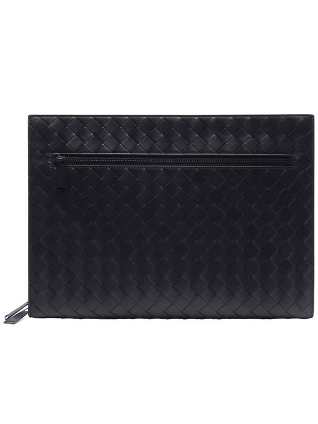 Intrecciato Document Clutch Bag Black - BOTTEGA VENETA - BALAAN 2