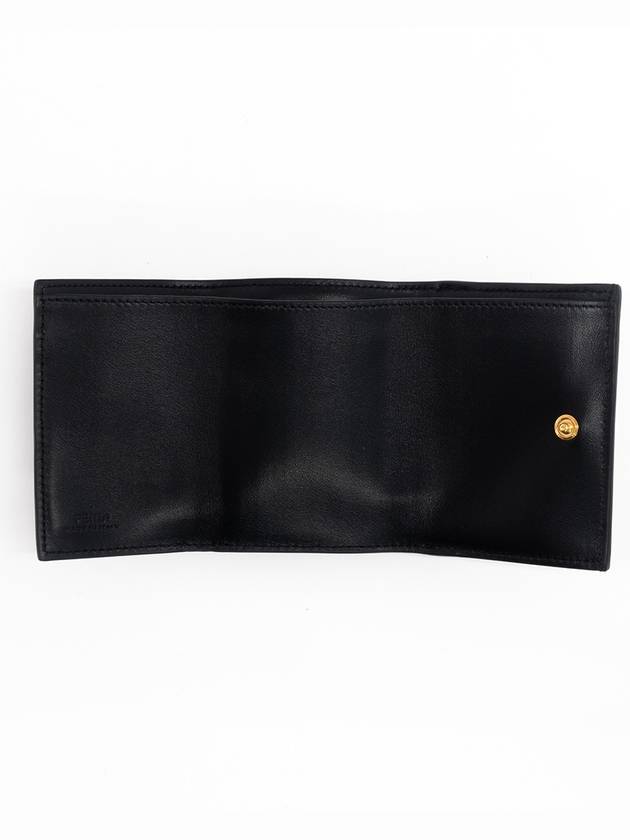 Logo Tri-Fold Half Wallet Black - FENDI - BALAAN 5