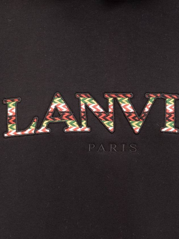 Oversized Embroidered Curb Hoodie Black - LANVIN - BALAAN 6