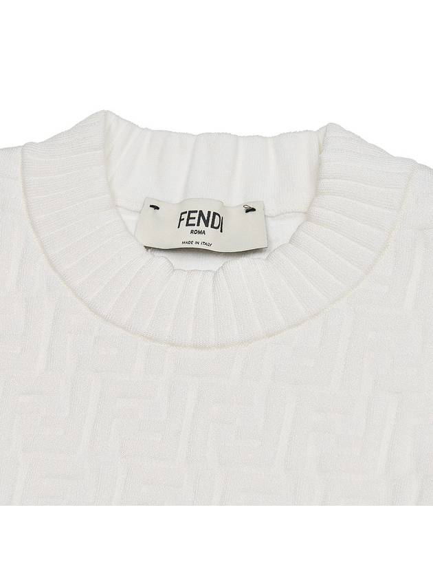 FF Logo Embossed Pullover Knit Top White - FENDI - BALAAN 5