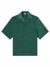 Notched Collar Short Sleeve Shirt Green - BURBERRY - BALAAN 2