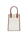 Frances Canvas Leather Mini Tote Bag Ecru Tan - BURBERRY - BALAAN 2