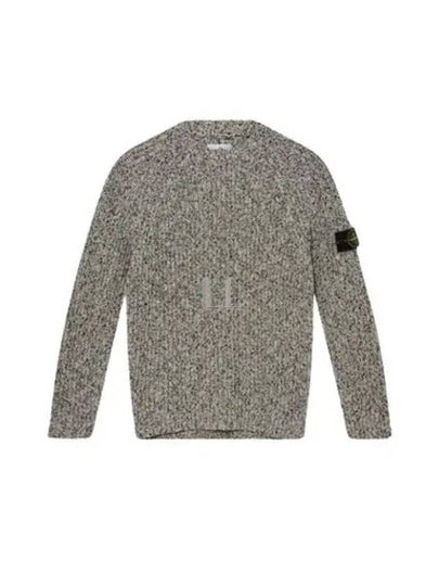 Compass Badge Cotton Knit Top Melange White - STONE ISLAND - BALAAN 2