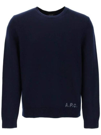 Edward Embroidered Logo Knit Top Navy - A.P.C. - BALAAN 2