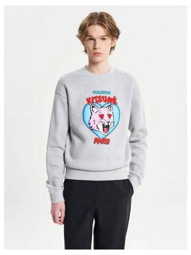 Men s Valentine Comfort Sweatshirt Light Gray Melange Domestic Product GM0024012605034 - MAISON KITSUNE - BALAAN 1