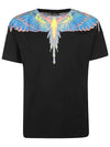 Men's Camo Wings Short Sleeve T-Shirt Black - MARCELO BURLON - BALAAN 2