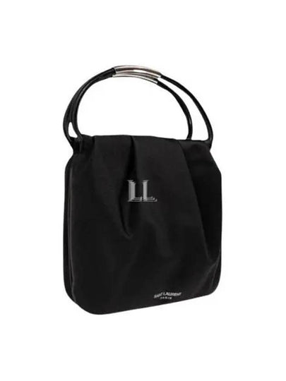 Logo Stamp Drawstring Small Tote Bag Black - SAINT LAURENT - BALAAN 2